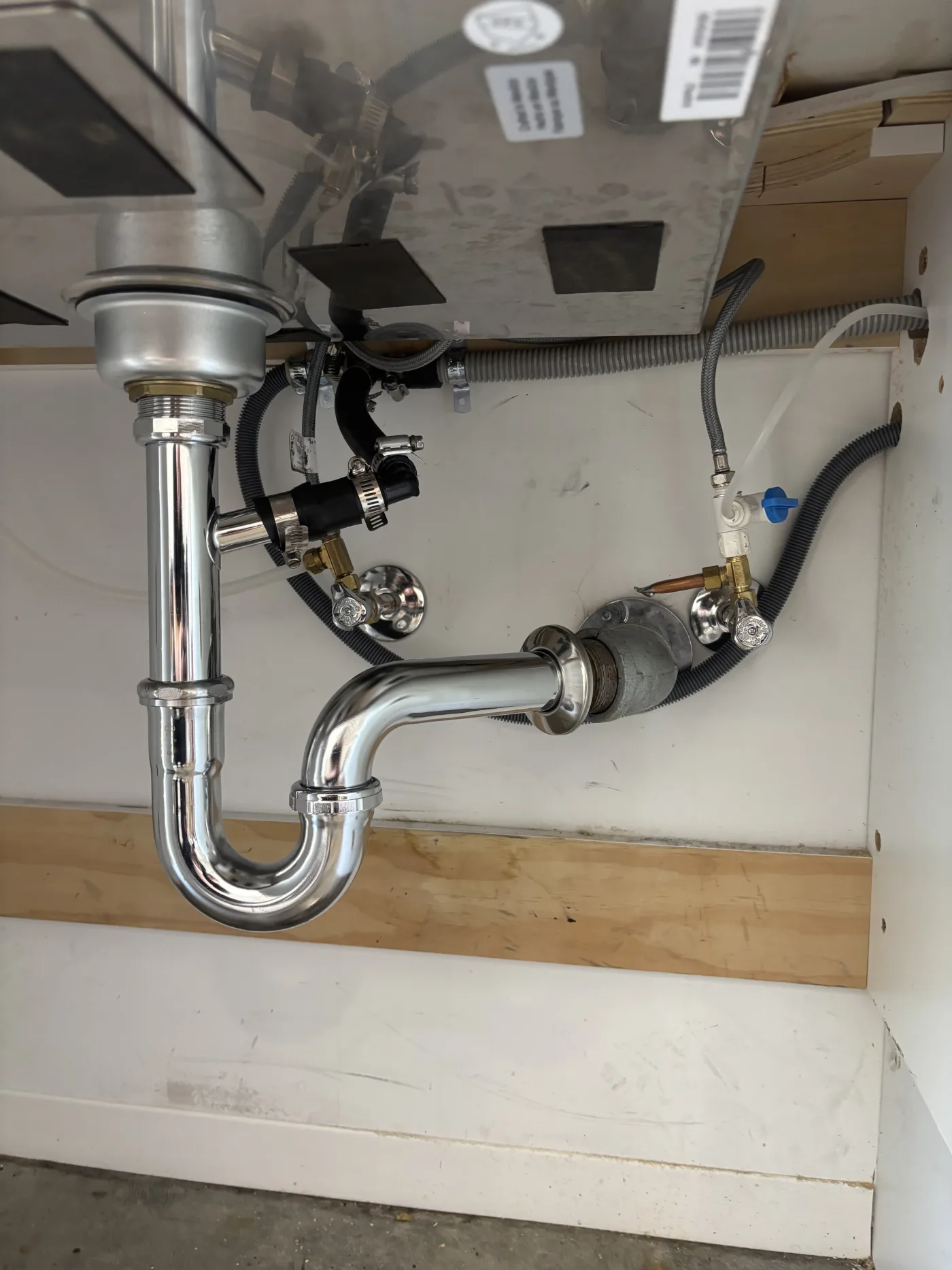 After — Under-Sink Supply & Drain Rebuild